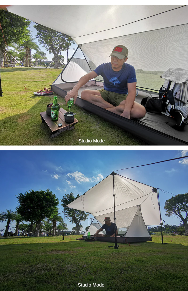 Cheap Goat Tents 3F UL GEAR Shanjing 20D 2 Person 3 Season Ultralight  Outdoor Camping Tent  Professional  Silnylon Rodless Multifunction Tent Tents 